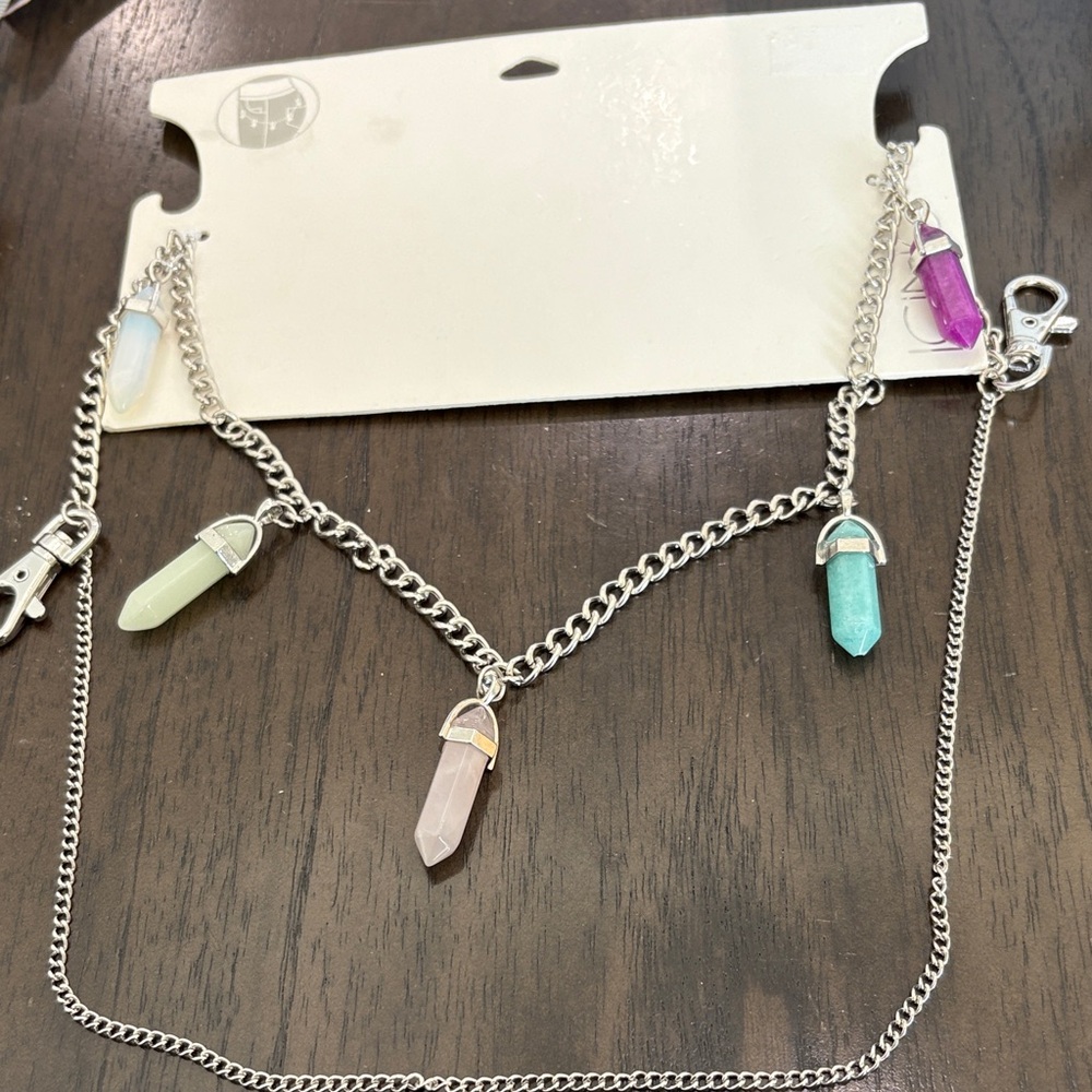 Icing Silver adorn with Multi-Color Crystal Pendants